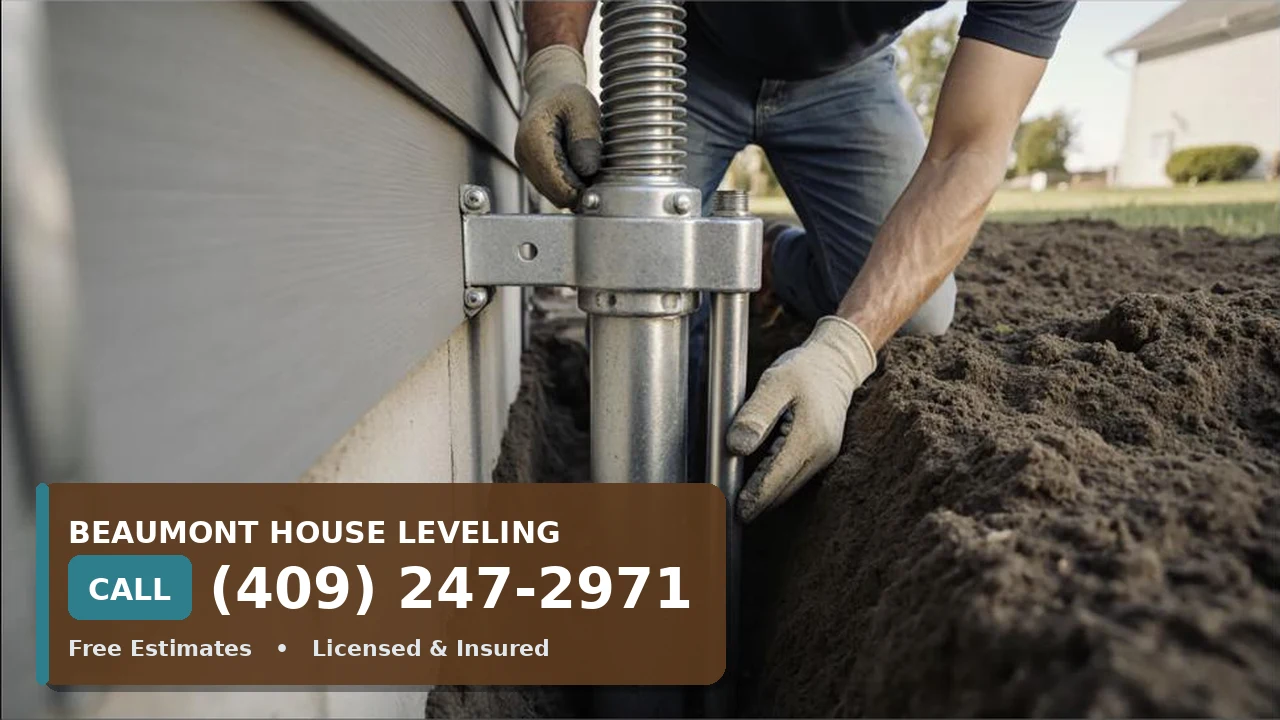 Foundation drainage correction around a house in Beaumont, TX